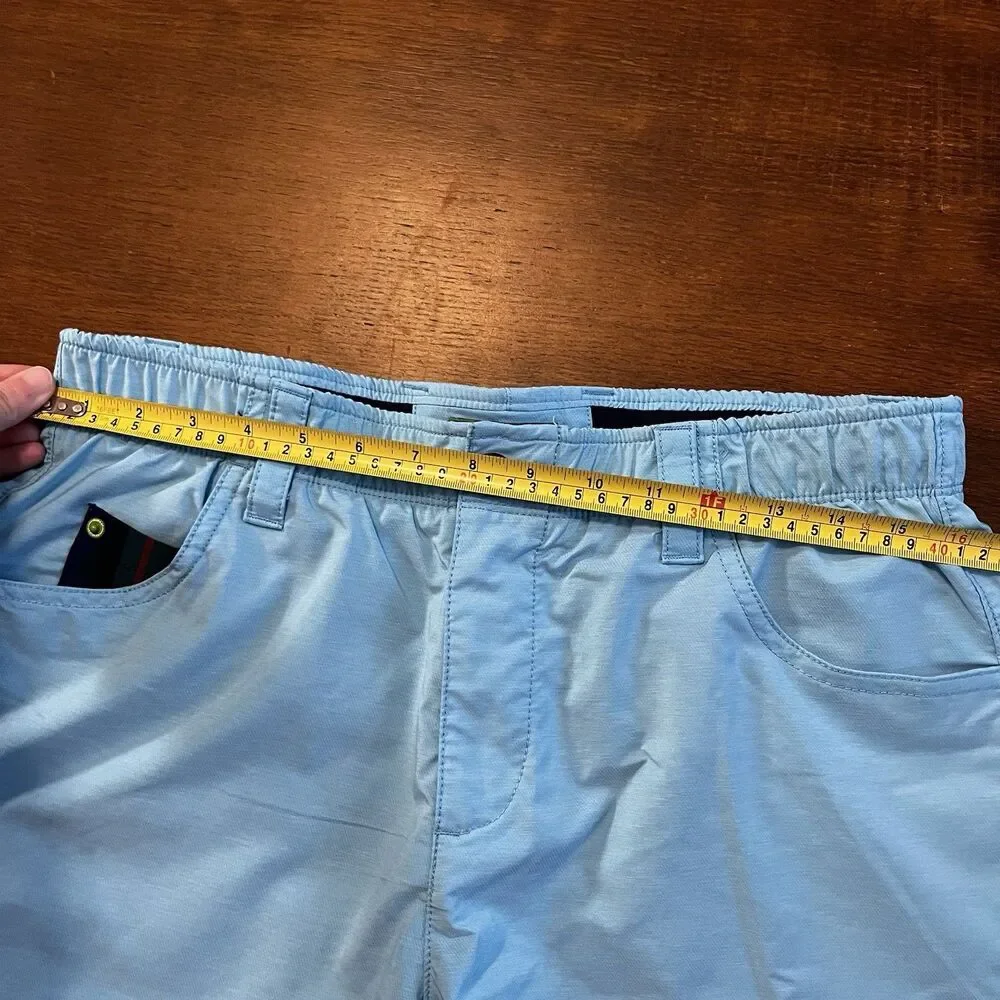 William Murray Performance Golf Shorts Men 32 Straight Fit Blue Athletic Tartan